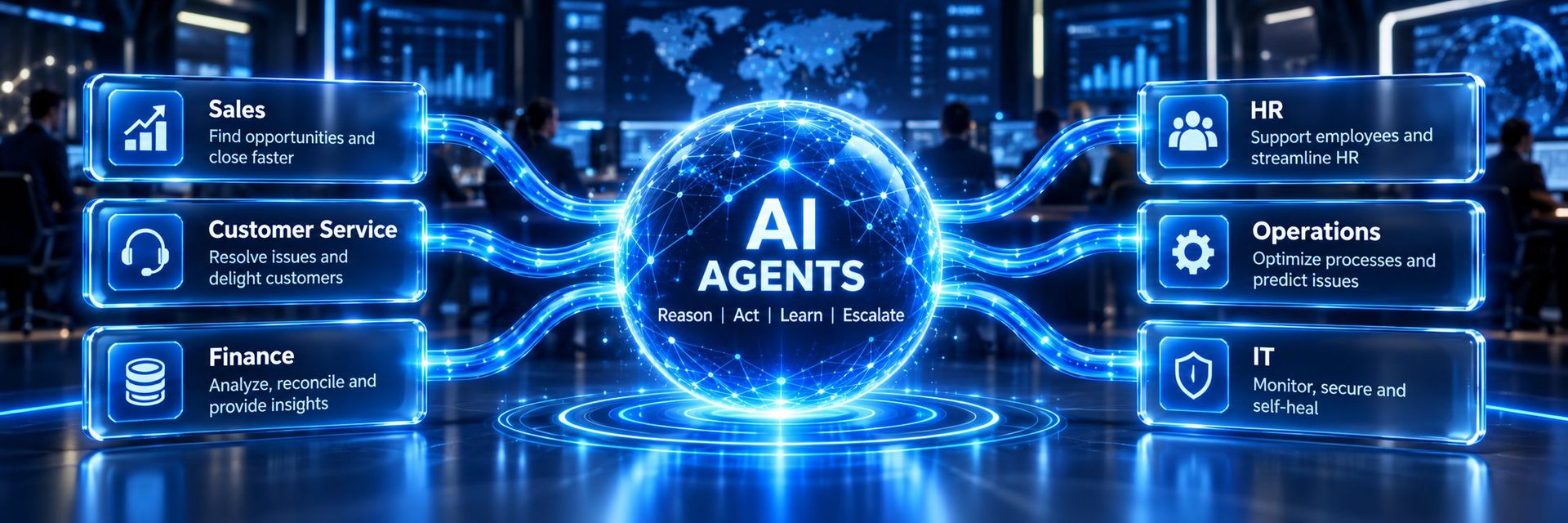 AI agents for sales, customer service, finance, HR, operations and IT