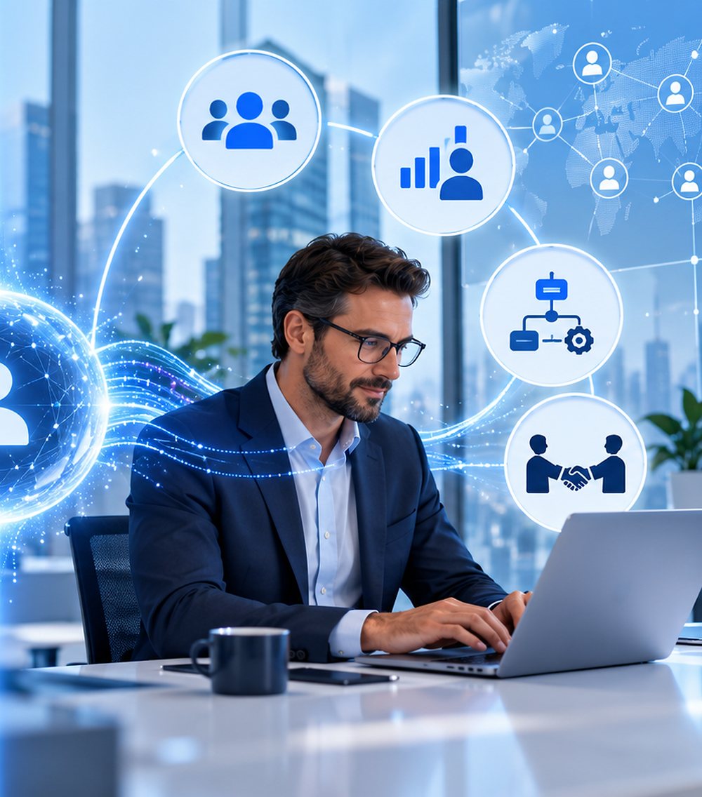 B2B marketer working on a laptop