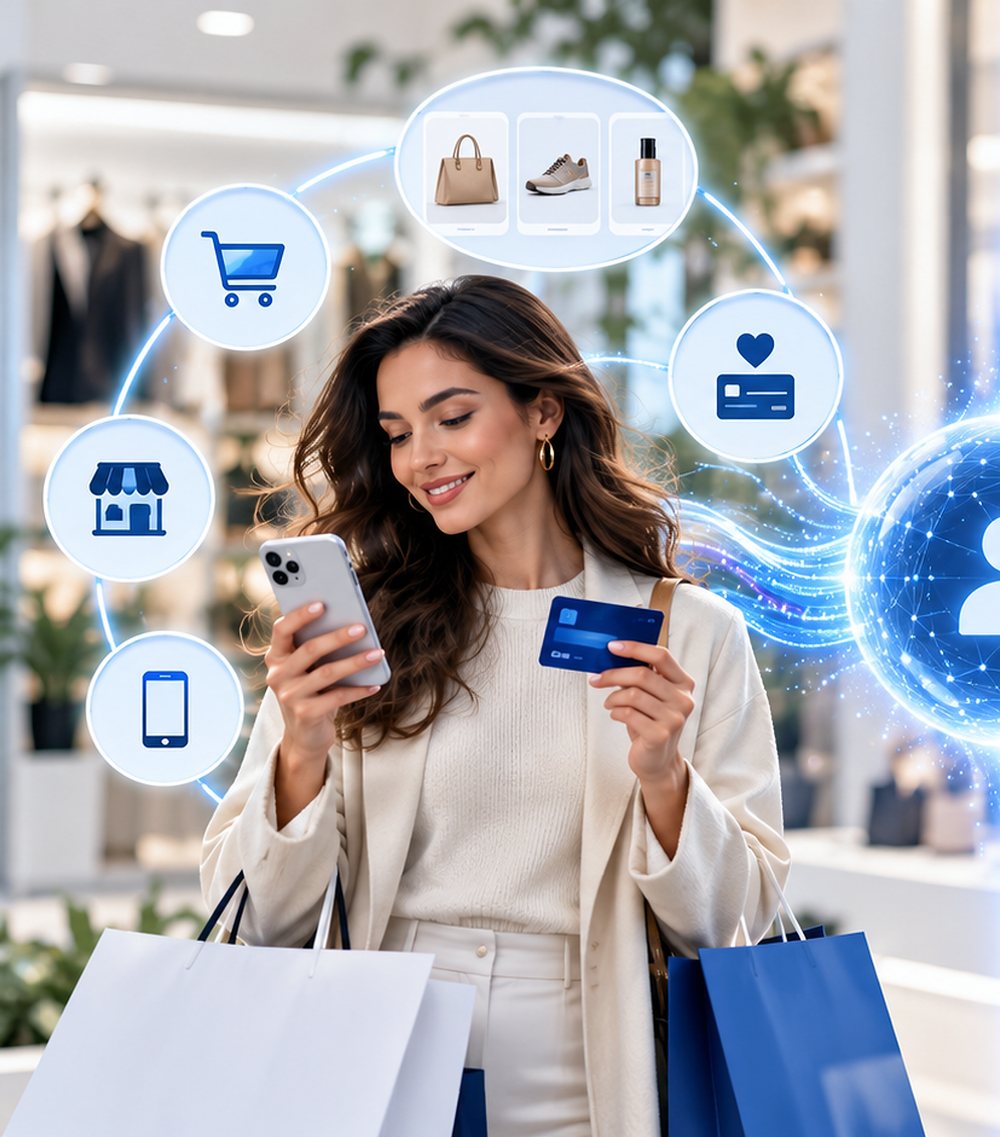 Shopper with shopping bags