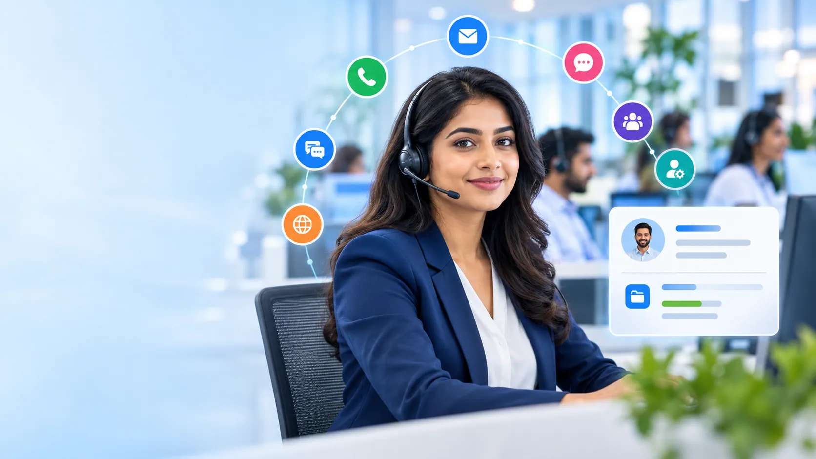 Salesforce Service Cloud agent handling customer conversations across channels